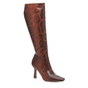 Sam Edelman Women's Davin Brown Snake Knee High Boots 7.5 Medium